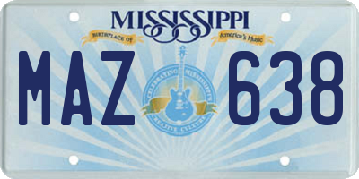MS license plate MAZ638