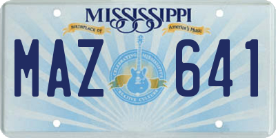 MS license plate MAZ641