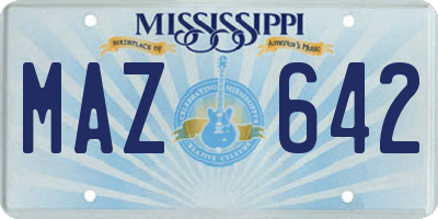 MS license plate MAZ642