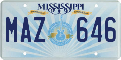 MS license plate MAZ646