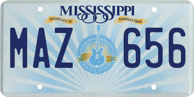 MS license plate MAZ656