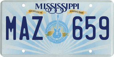 MS license plate MAZ659