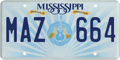 MS license plate MAZ664