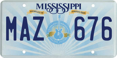 MS license plate MAZ676