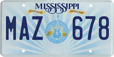 MS license plate MAZ678
