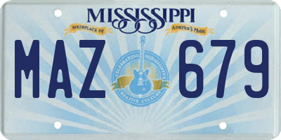 MS license plate MAZ679