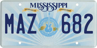 MS license plate MAZ682