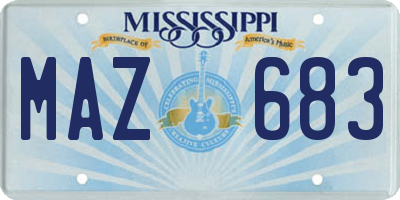 MS license plate MAZ683