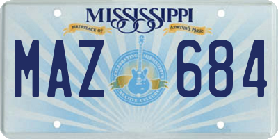 MS license plate MAZ684