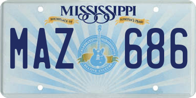 MS license plate MAZ686