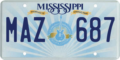 MS license plate MAZ687