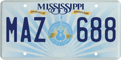 MS license plate MAZ688