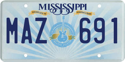 MS license plate MAZ691
