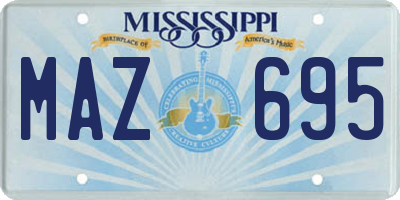 MS license plate MAZ695
