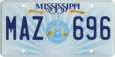 MS license plate MAZ696