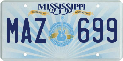MS license plate MAZ699