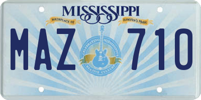 MS license plate MAZ710