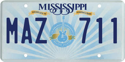 MS license plate MAZ711