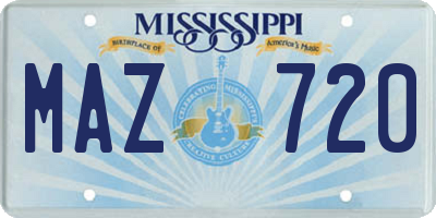 MS license plate MAZ720