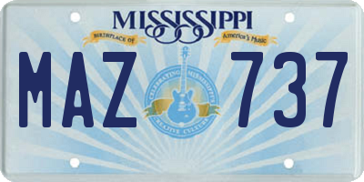 MS license plate MAZ737