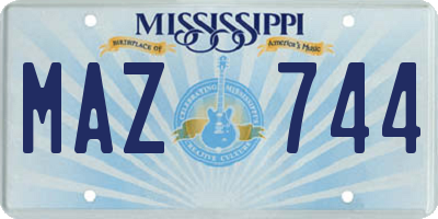 MS license plate MAZ744