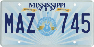 MS license plate MAZ745