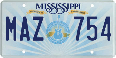 MS license plate MAZ754