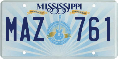 MS license plate MAZ761