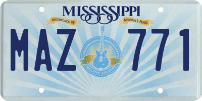 MS license plate MAZ771