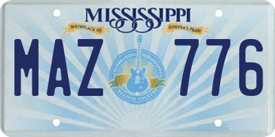 MS license plate MAZ776