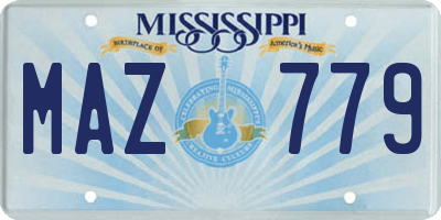 MS license plate MAZ779