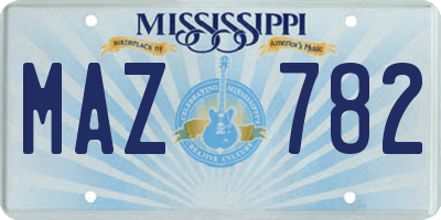 MS license plate MAZ782