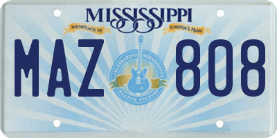 MS license plate MAZ808