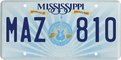 MS license plate MAZ810