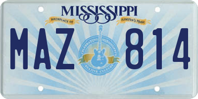 MS license plate MAZ814