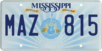 MS license plate MAZ815