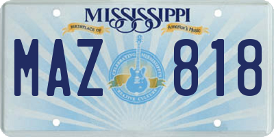 MS license plate MAZ818