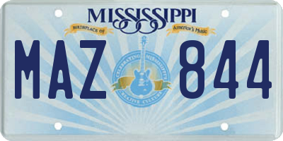 MS license plate MAZ844