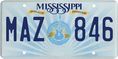 MS license plate MAZ846