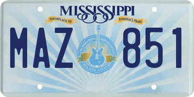 MS license plate MAZ851