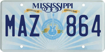 MS license plate MAZ864