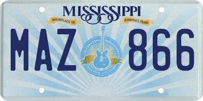 MS license plate MAZ866