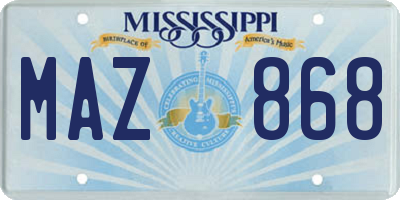 MS license plate MAZ868