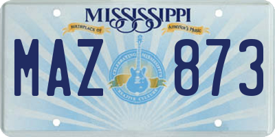 MS license plate MAZ873