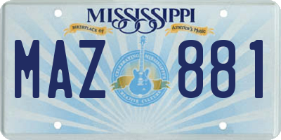 MS license plate MAZ881