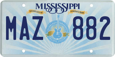 MS license plate MAZ882