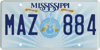 MS license plate MAZ884