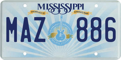 MS license plate MAZ886
