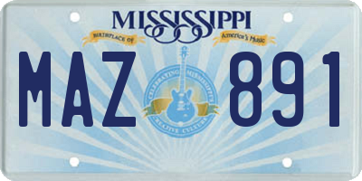 MS license plate MAZ891