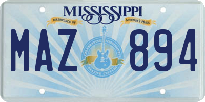 MS license plate MAZ894
